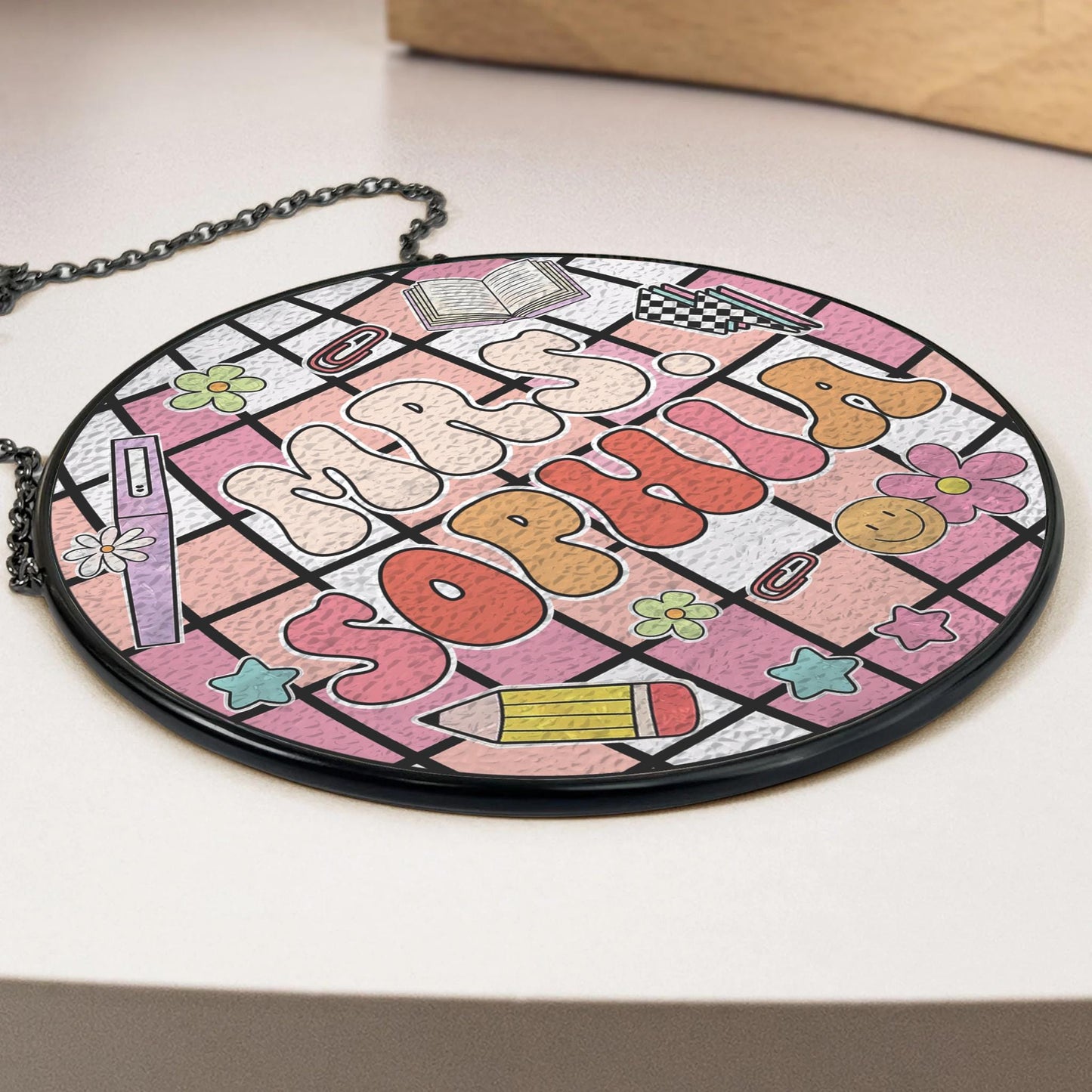 Handmade Teacher Disco Ball Suncatcher | Classroom Decor | Wooden Peak