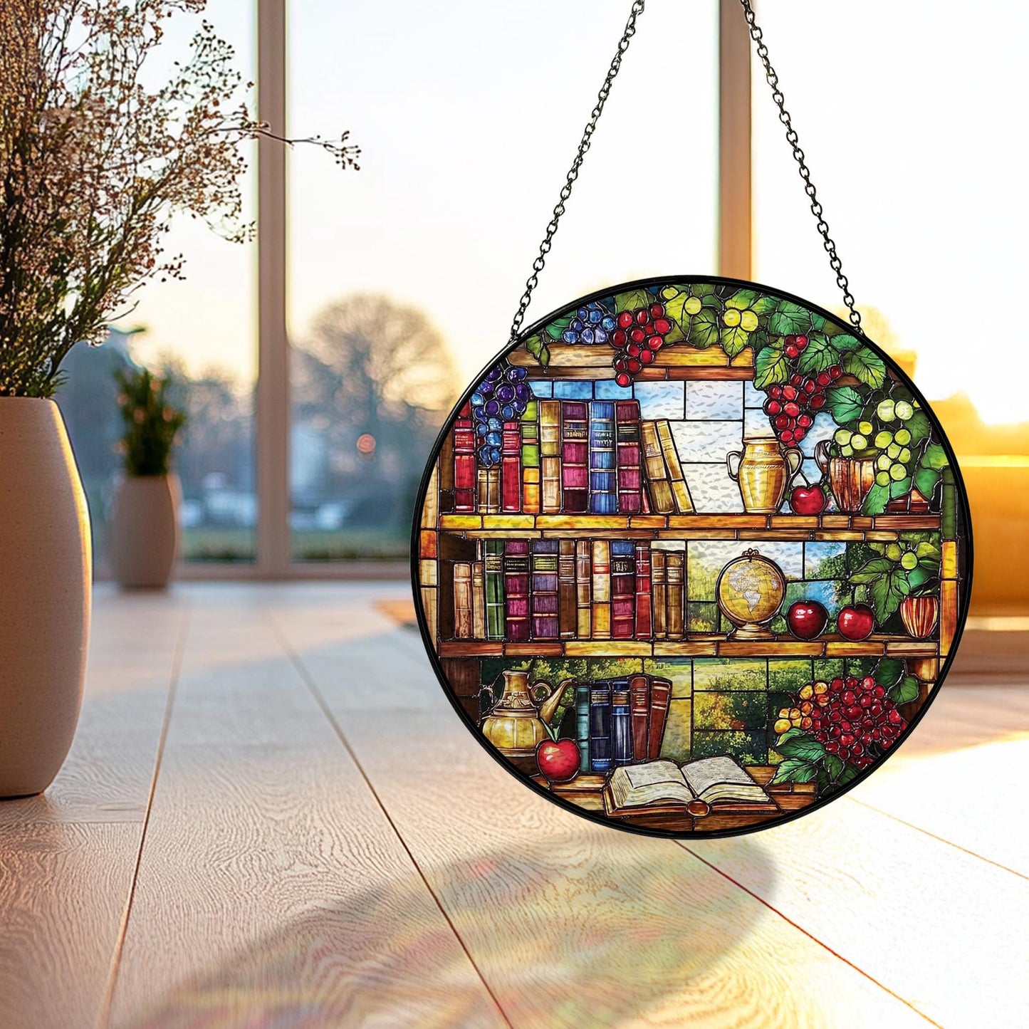 Handmade Book Suncatcher | Book Lover Window Decor | Wooden Peak