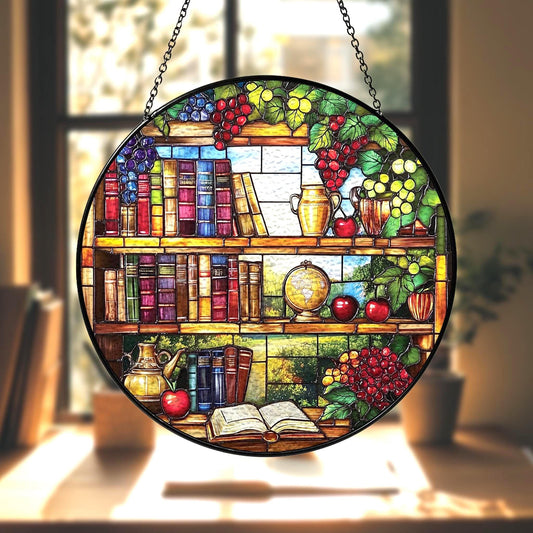 Handmade Book Suncatcher | Book Lover Window Decor | Wooden Peak
