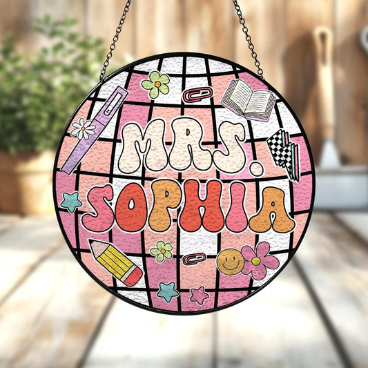 Handmade Teacher Disco Ball Suncatcher | Classroom Decor | Wooden Peak